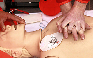 CPR dummy receiving compressions