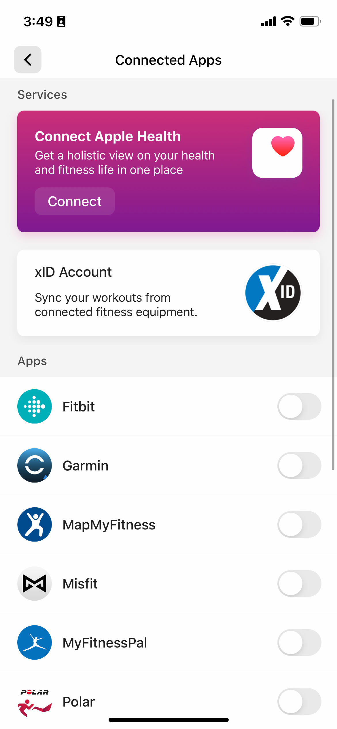 Mobile App Integrations Screenshot