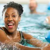 Woman working out in water