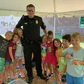 Officers visiting kids