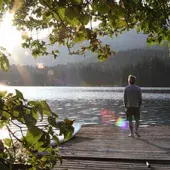 Person on dock