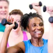 Member enjoying an exercise class