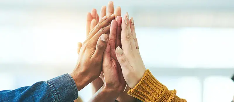 Hands up together
