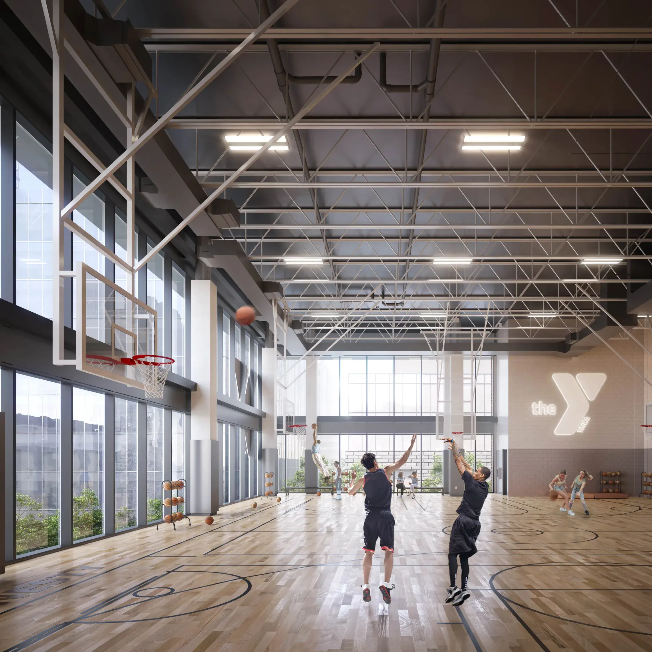 downtown basketball court rendering