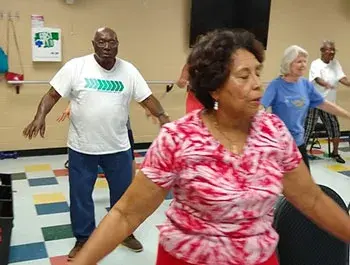 Mister Charles in fitness class