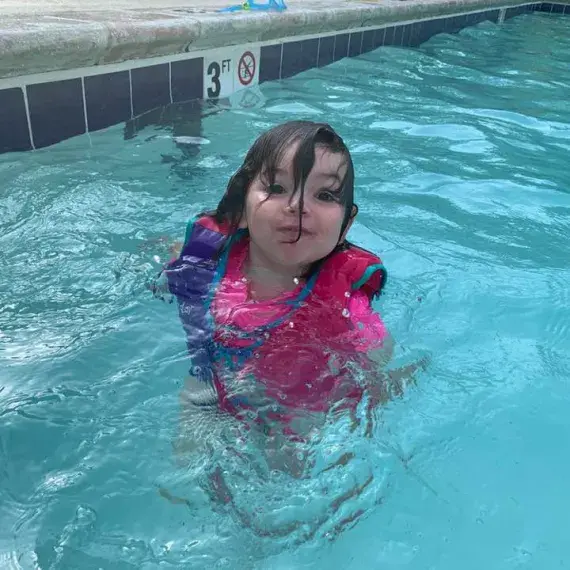 Brita Buckner at Y swim lessons