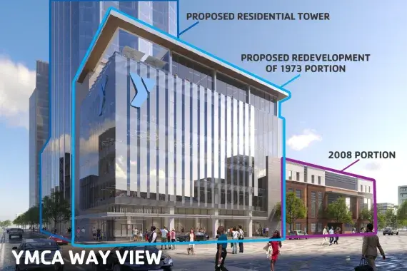 Downtown YMCA Redevelopment Rendering - YMCA Way View