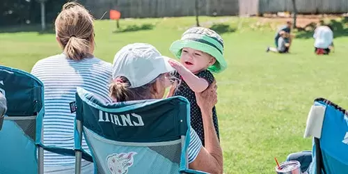 Baby at YMCA soccer game