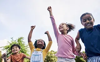 kids celebrating the summer