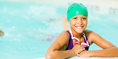 Water Safety at YMCA Summer Camp, girl in pool