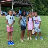 Averee Small with friends at Day Camp