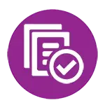 program policy icon in purple circle
